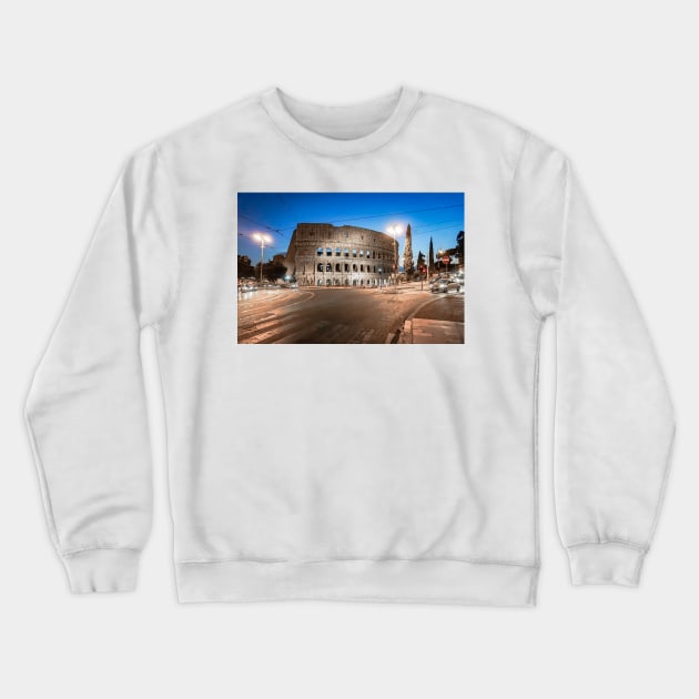 Italy, Rome and the Colosseum Crewneck Sweatshirt by anothercoffee